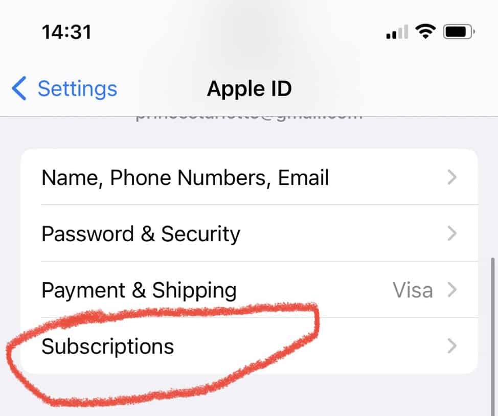 Cancel Amazon Music on iPhone through Settings